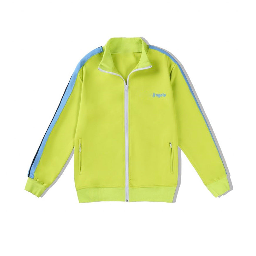 Angel Rainbow Side Woven Strip Classic Vintage Baggy Coat