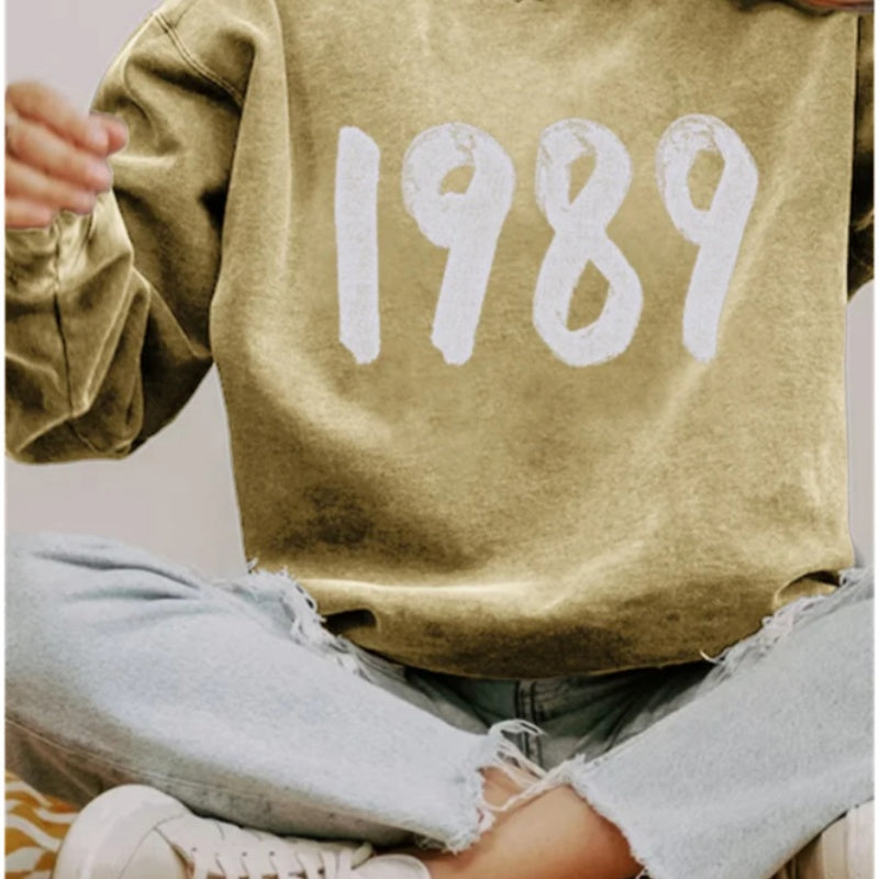 Langærmet sweater med rund hals til damer - Spandex sweater