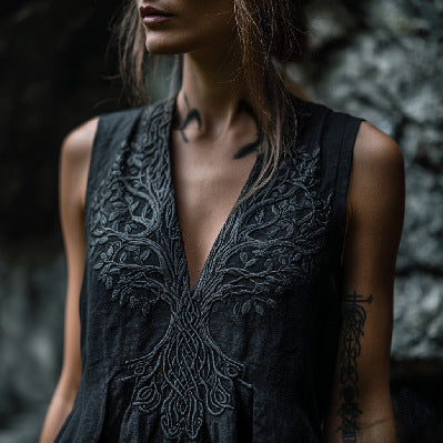 New Womens V Neck Tank Top With A Botanical Floral Print