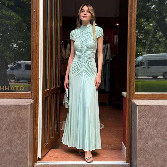Womens Clothing Mesh Ruffle Dress Hugging Sheath Maxi Skirt