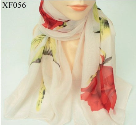 Spring And Autumn Print Chiffon Scarf Shawl