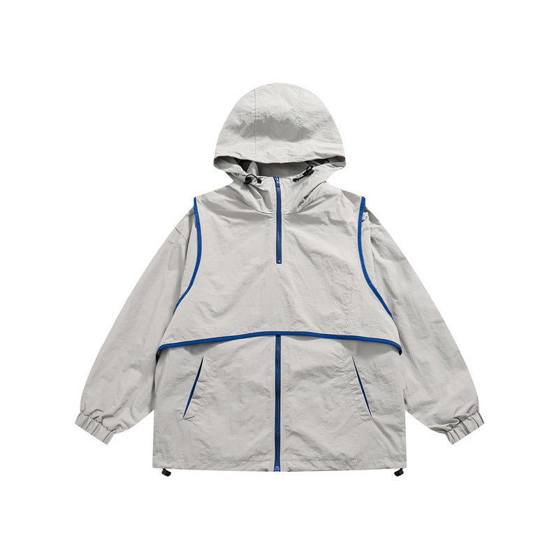 Hip Hop Detachable Vest Men's Assault Jacket Hooded