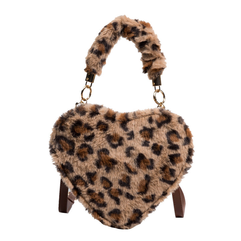 Crossbody Plys Enkel Skuldertaske Hjerteformet Armhulstaske
