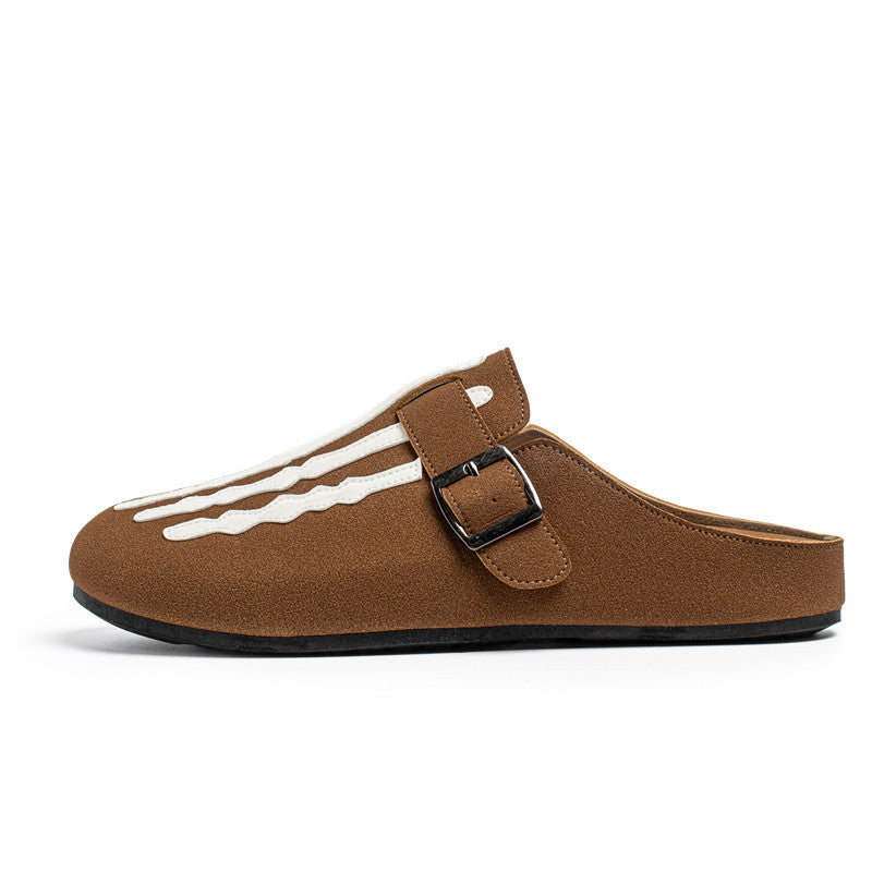 Men's Low-top Half Slippers Slip-on Lofter Board Shoes