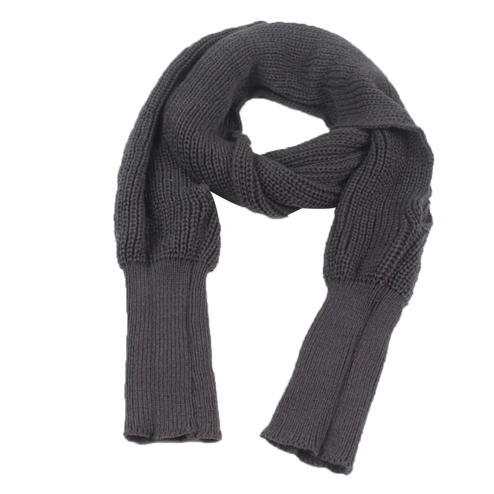 Women's knitted scarf with extended sleeves
