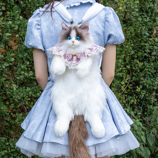Bicolor Ragdoll Cat Backpack For Women