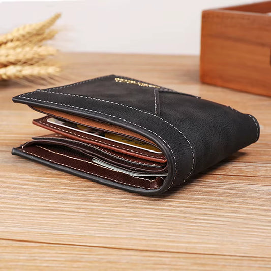 Men'S Leather Wallet Short Brand Luxury Men'S Wallet Credit Card 2023 Top Vintage Male Small Wallet Coin Purse Brand Wallet