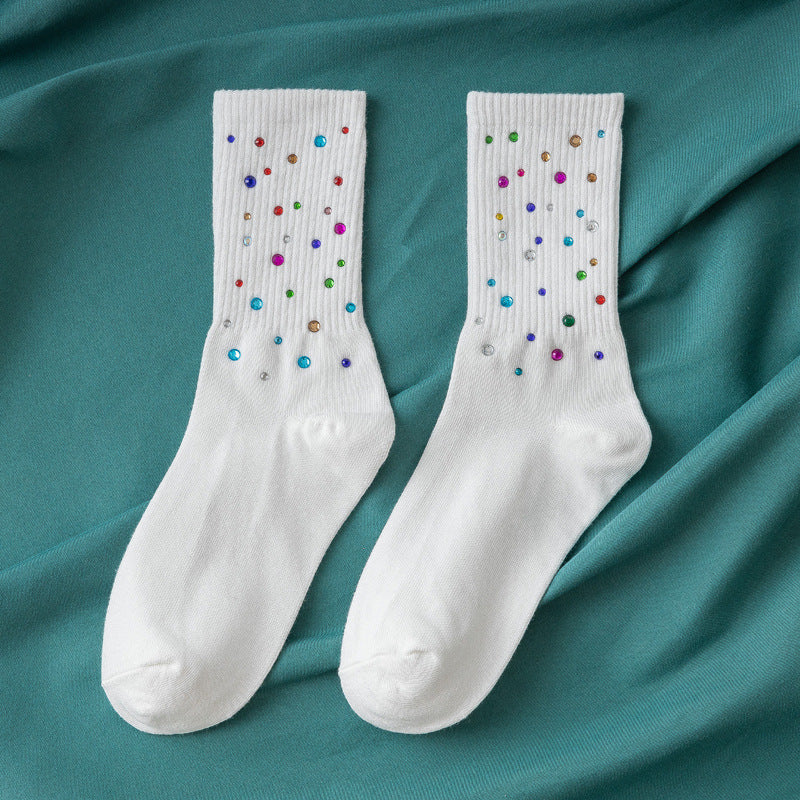 Autumn Black And White Ins Tide Net Red Female Socks