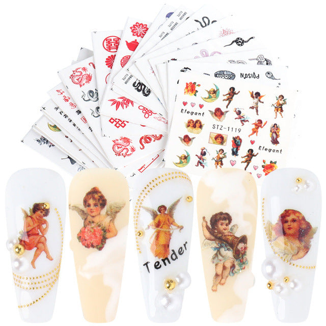 24 Suit Pumpkin Skull Nail Stickers