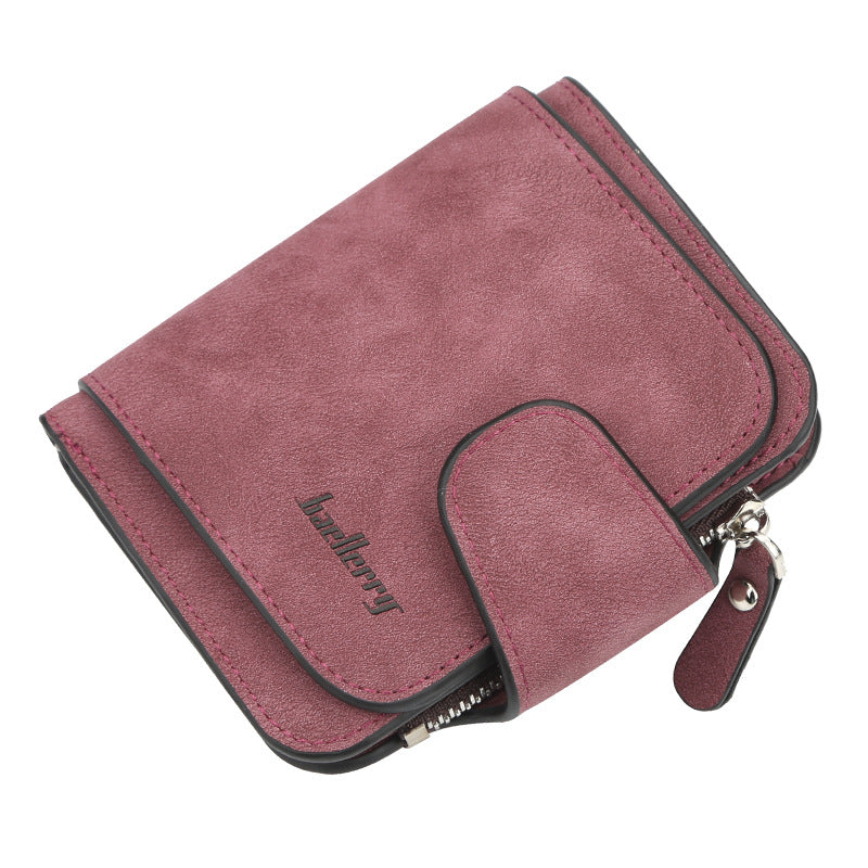 Ladies Wallet New Buckle Frosted Leather Cute