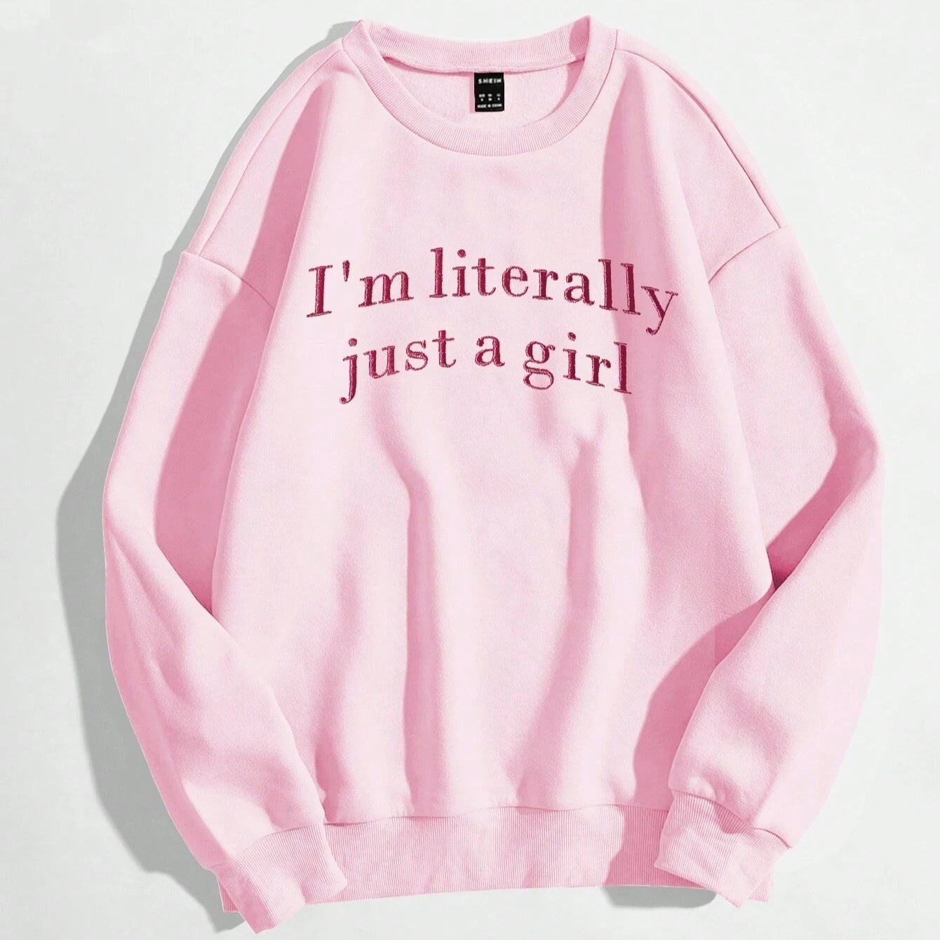 Nyankomne Just A Girl-Sweatshirts til kvinder med bogstavgrafisk print