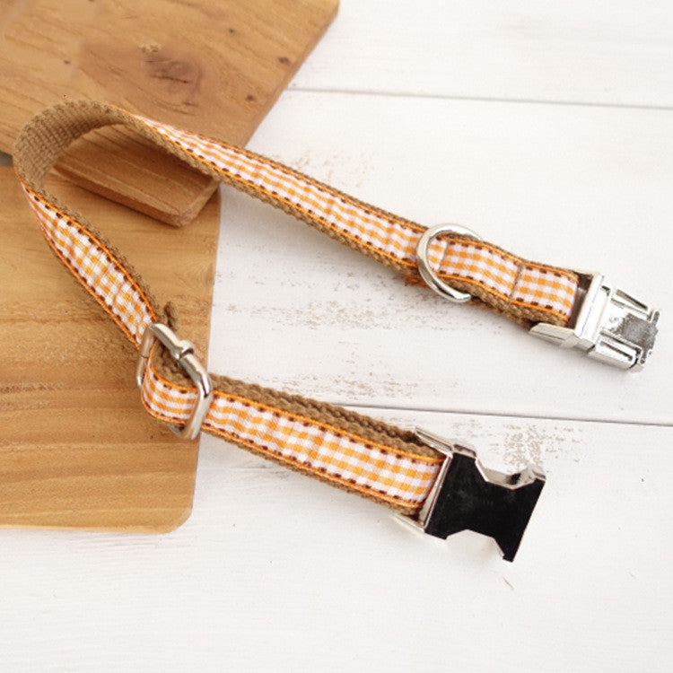 Fashion Personality Plaid Printed Pet Dog Collar