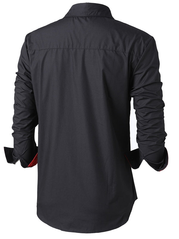Cool And Casual Long-sleeved Shirt In Contrasting Colors For A Teenage Man