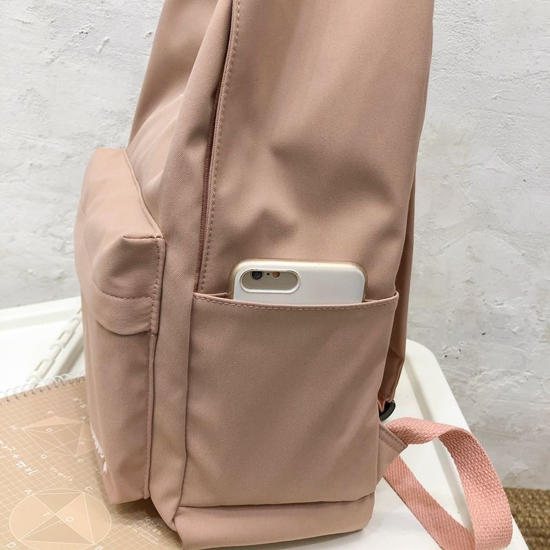 Black Lovely Flower Nylon Backpack