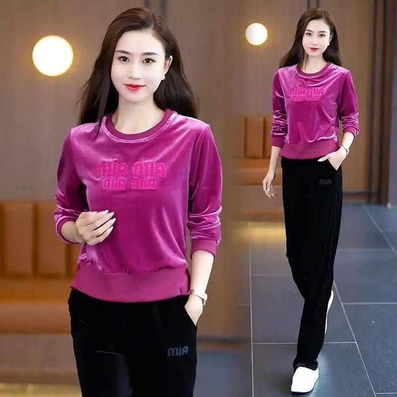 New Stylish Foreign-style Slim-fit High-end Running Two-piece Set