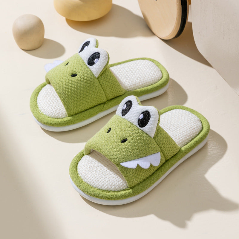Children's Linen Slippers All-Season Cartoon Animal Style Casual