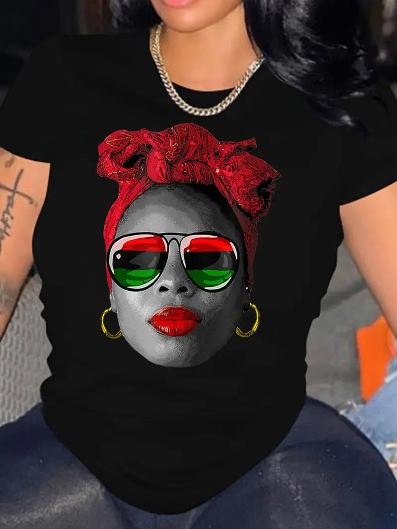 Printed Short-sleeved T-shirt Trendy