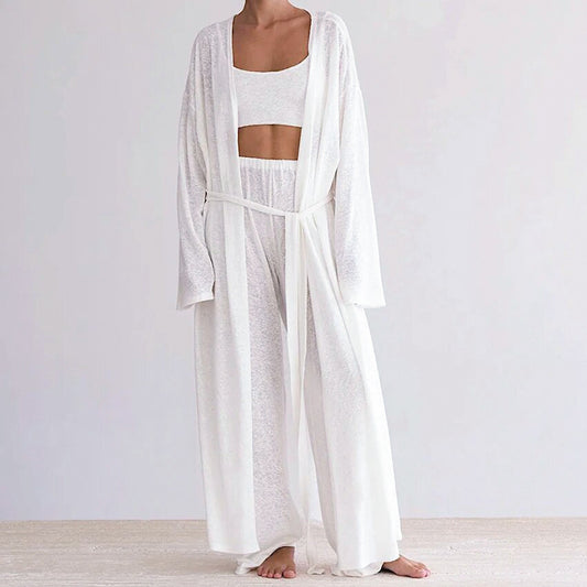 New Soft And Comfortable Long-sleeve Knit Underwear Set Of Three