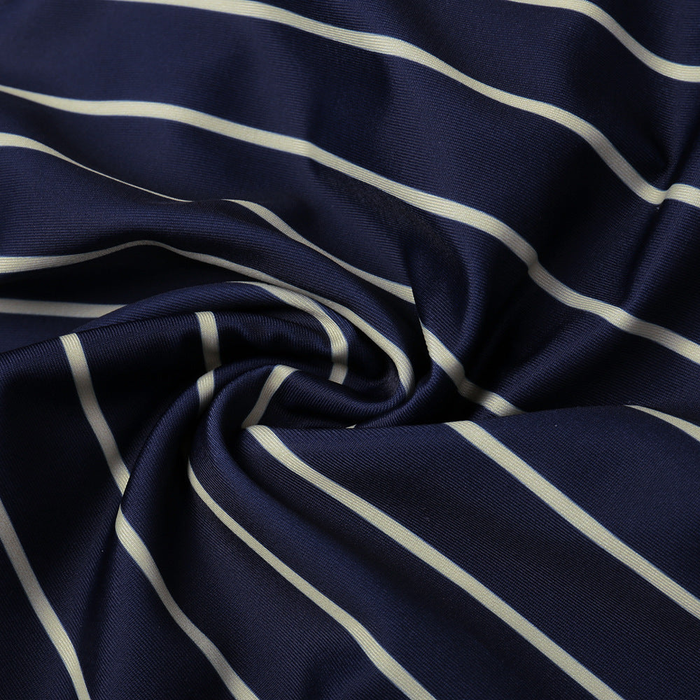 Women's Fashion Striped Panel Split Swimsuit