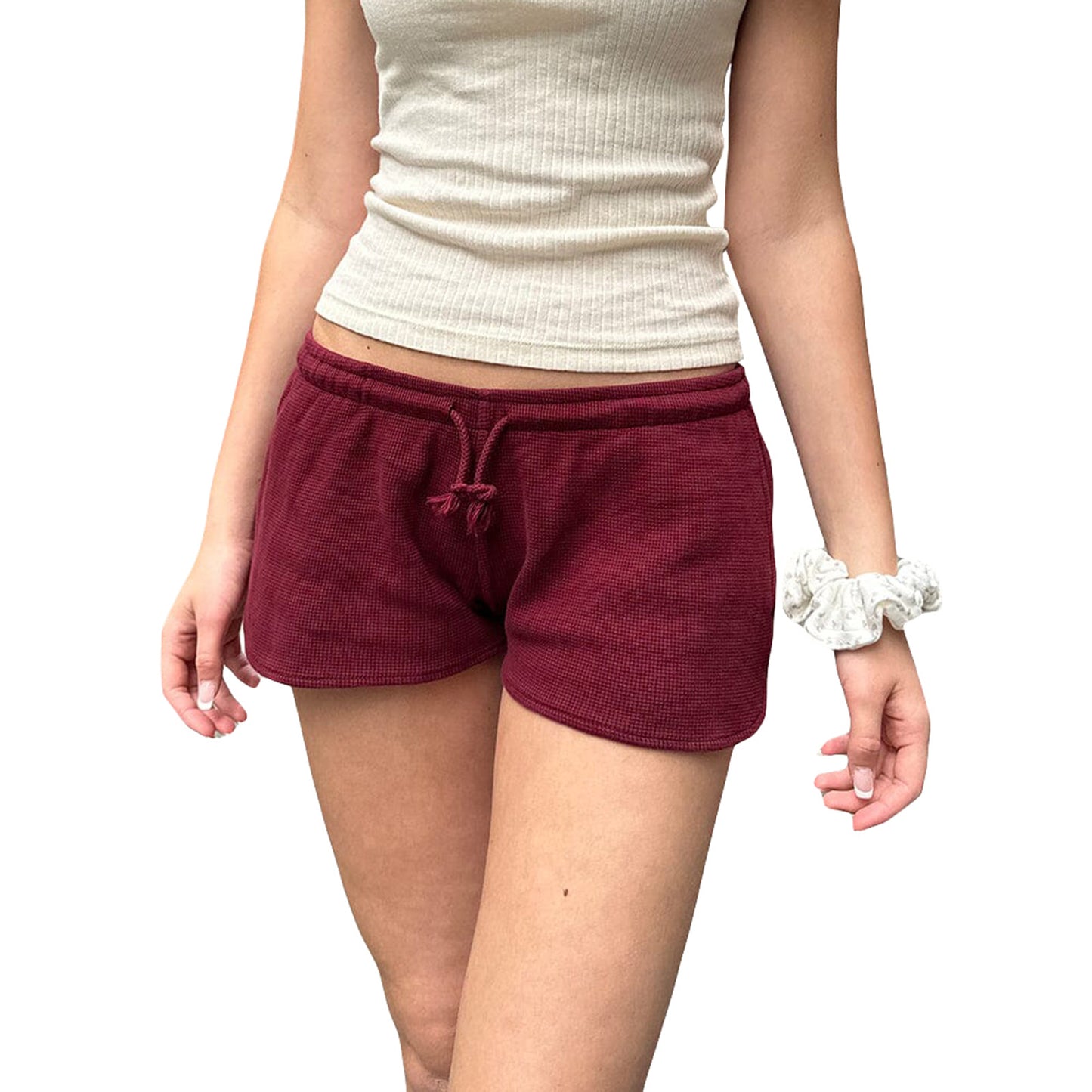 Women's Casual Sports Shorts With Elastic Waistband And Drawstring