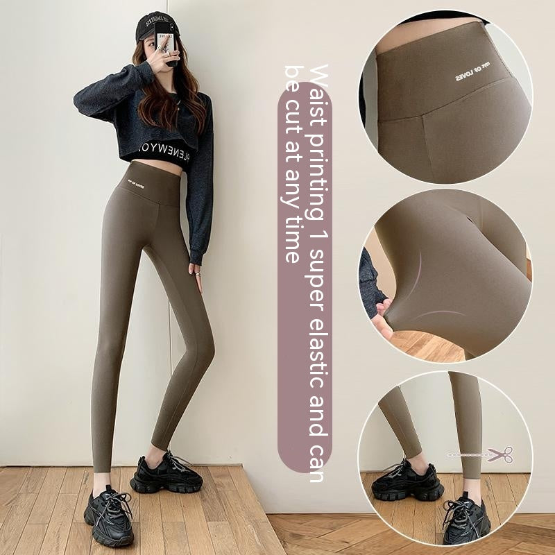 Skyfølelse Tynd Fløjl Hajbukser Efterår Og Vinter Fleeceforede Tykke Leggings