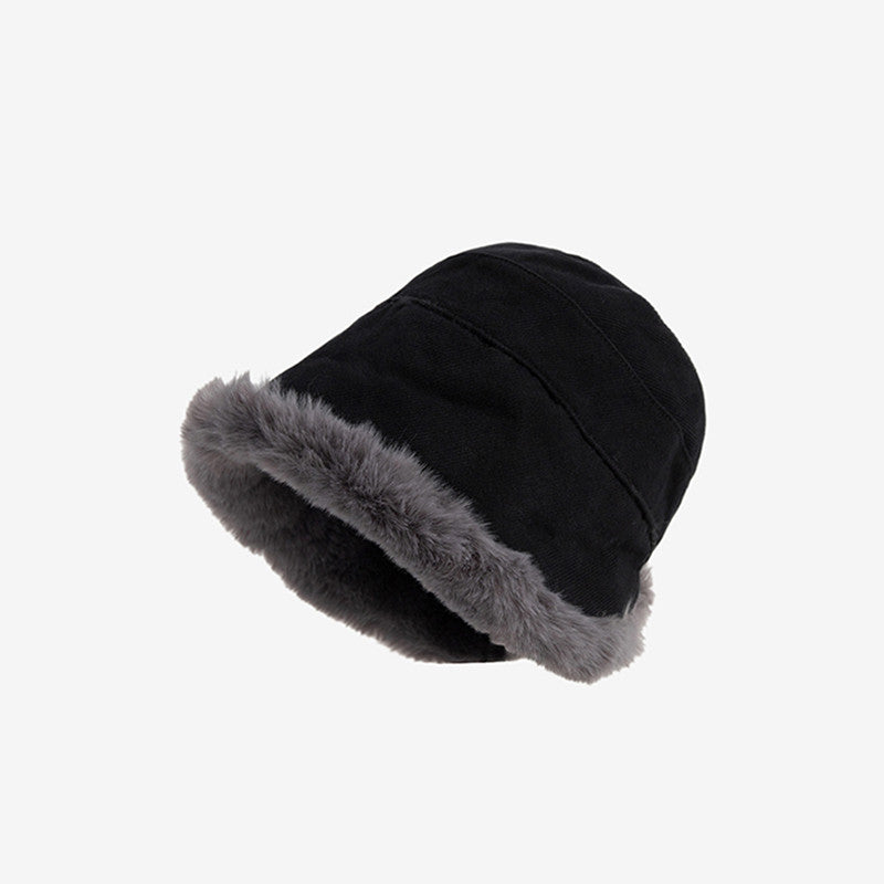 Warm Velvet Fashion Face-covering Basin Hat