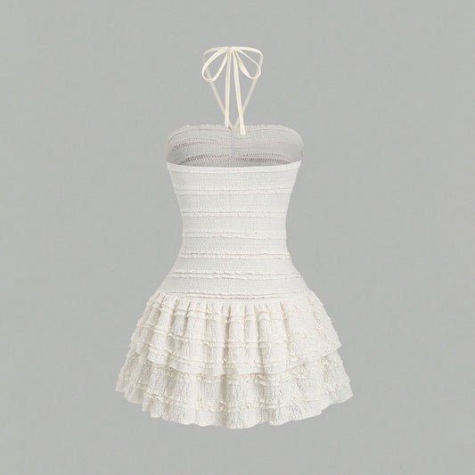 Neck-hanging Summer New White Dress