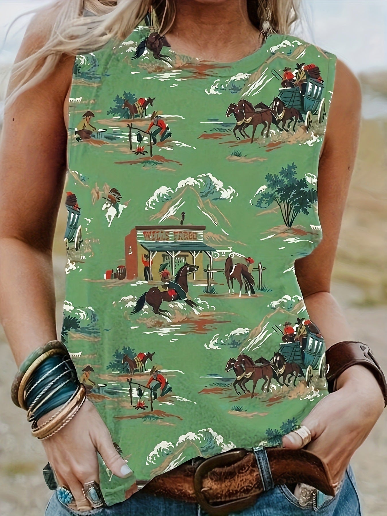 Women's Vest Women's Western Style Summer Digital