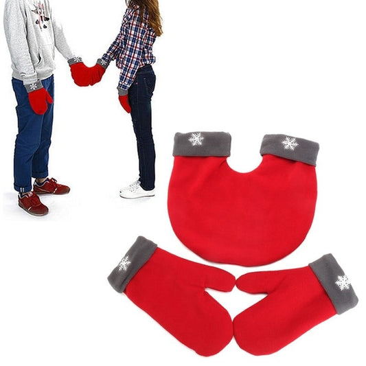 Par Elskerhandsker Polar Fleece Kærester Tykke Vinter Varme Forede Handsker Julegave Kærester Luffer