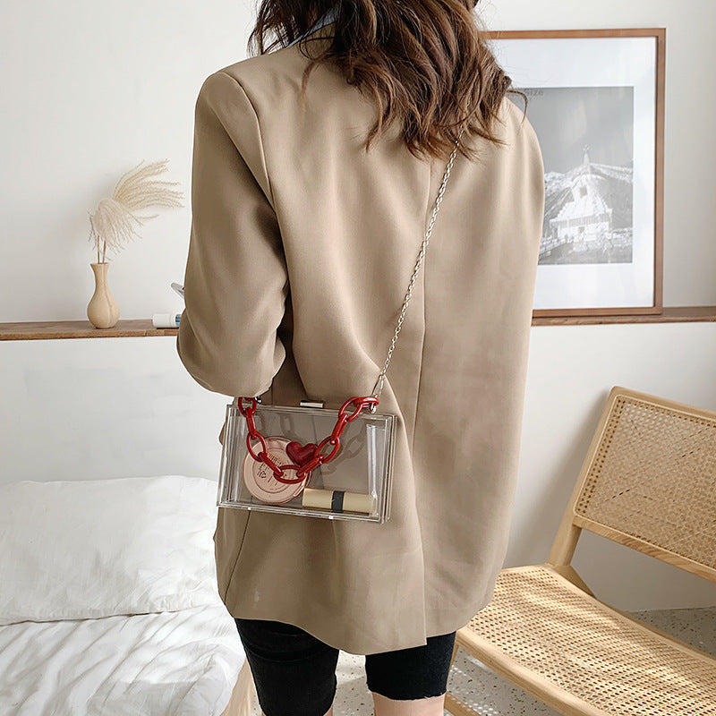 Small Satchel Chain Transparent Jelly Bag Shoulder Bag