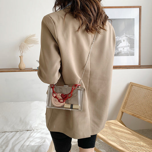Small Satchel Chain Transparent Jelly Bag Shoulder Bag