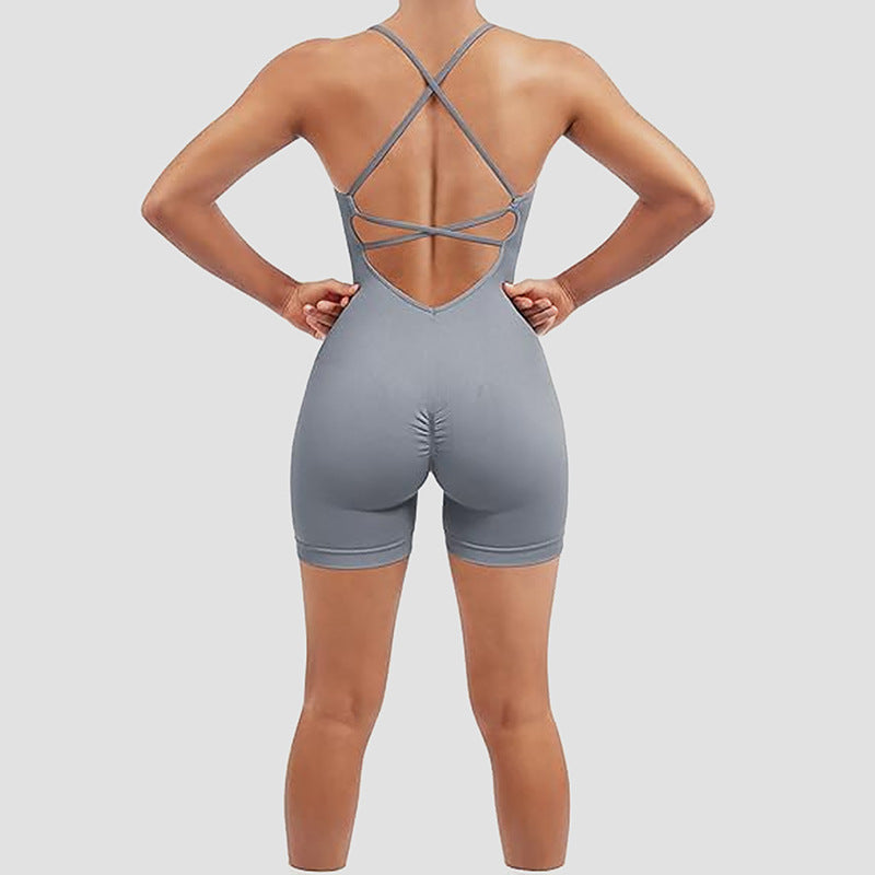 Women's Fashion Seamless Thread Yoga Jumpsuit