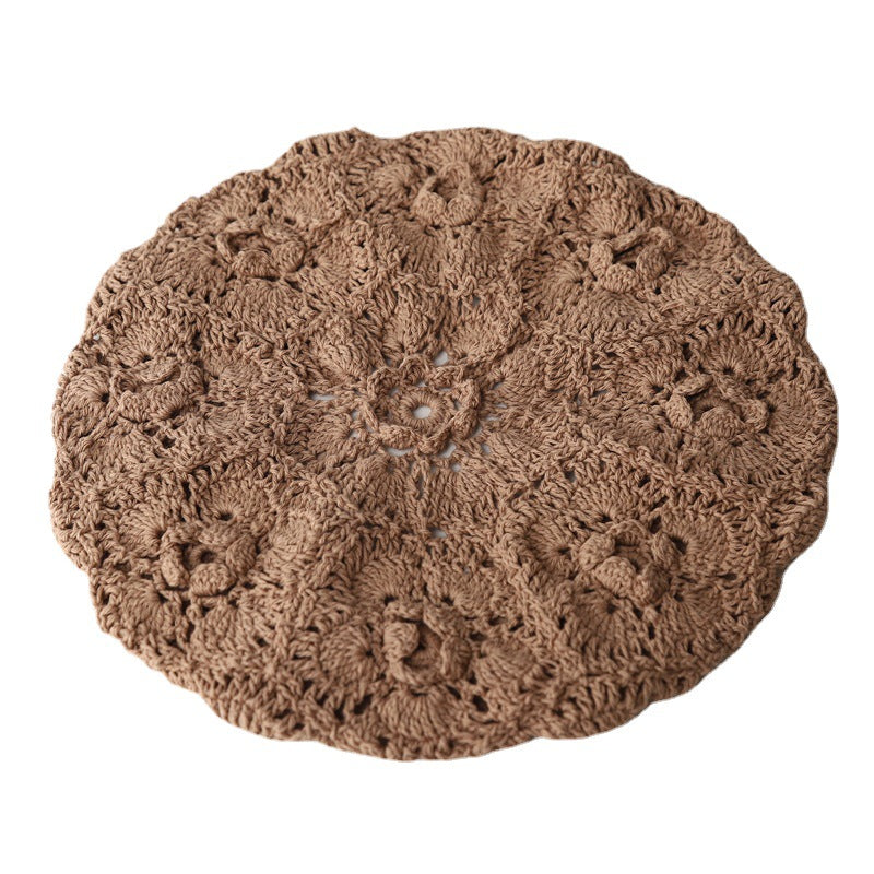 Hollow Breathable Sun-proof Sweet Toe Cap Wool Beret