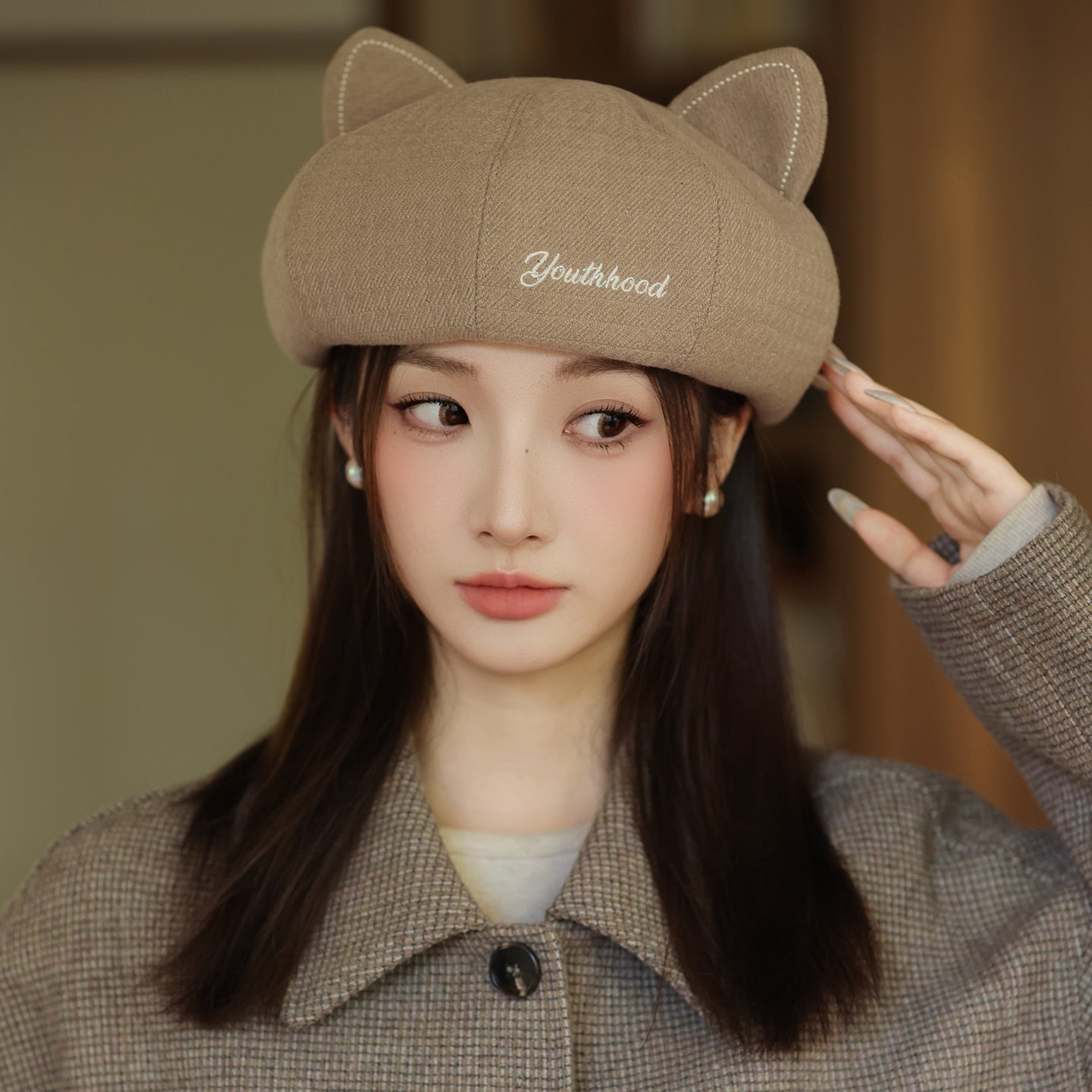 match Casual Dome Pumpkin Hat Letter Thorn