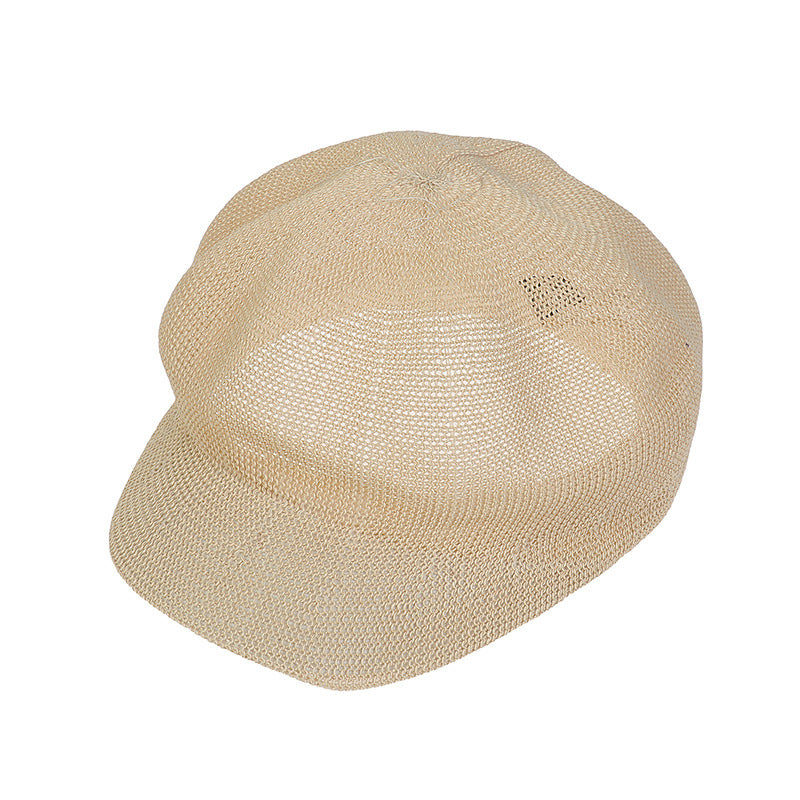 Summer Octagonal Cap Straw Hat Beach Vacation Duck Tongue Painter Cap Sun-proof