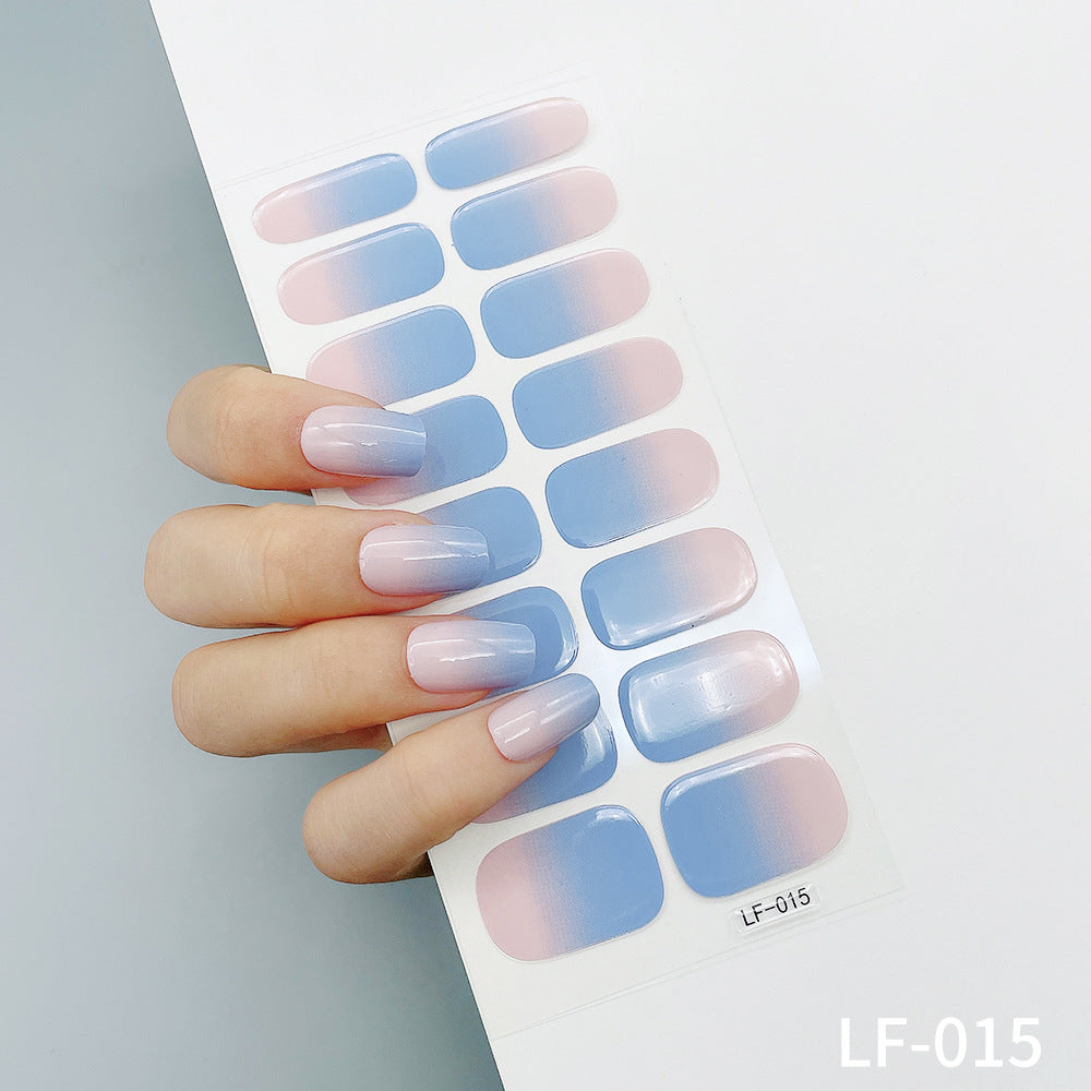 Manicure Full Stickers Solid Color 16 Small Stickers European And American Simple Nails