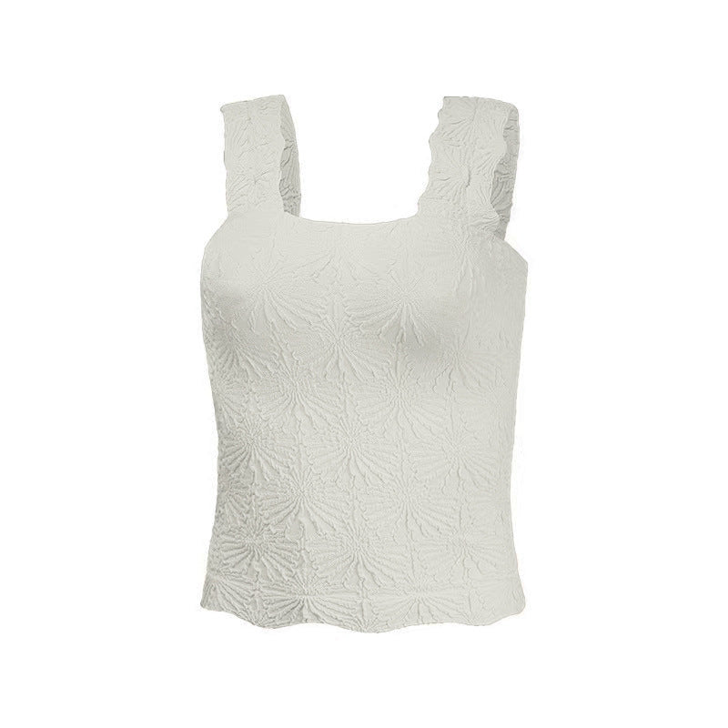 Women's Pleated Figure-flattering Square-neck Camisole