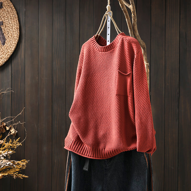 Womens Relaxed Figure-flattering Versatile And Stylish Knit Sweater