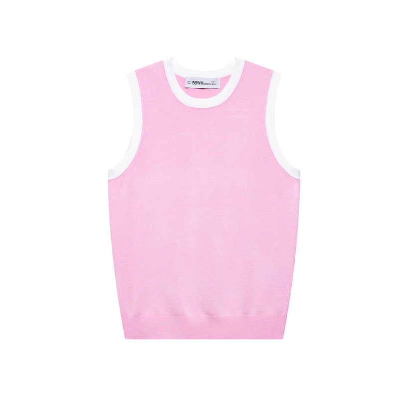 Pure Color Trendy Knitted Slim-fit Flattering Sleeveless