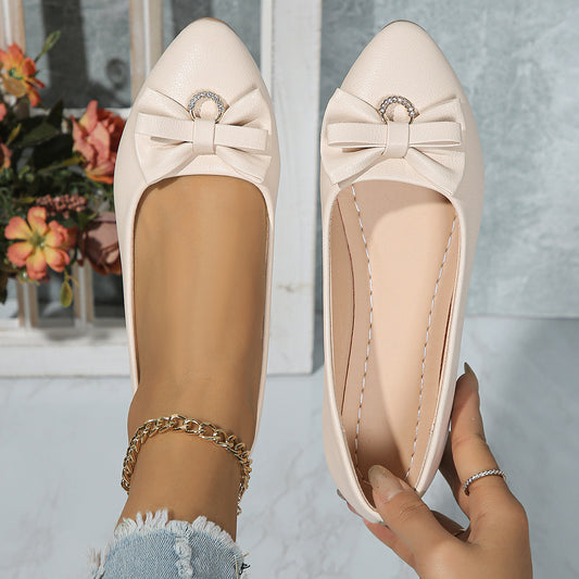 Flat Casual Plus Size Women's Shallow Mouth Bowknot Shoes