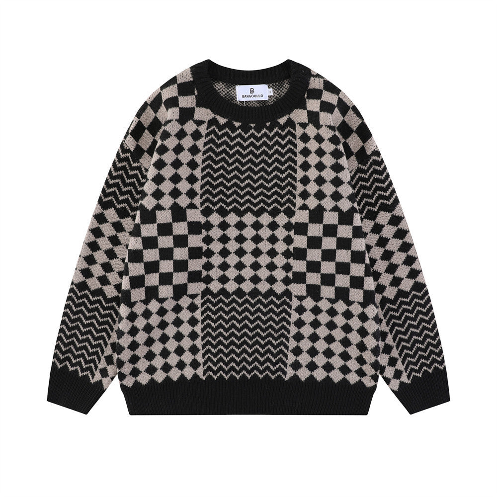 Herre ternet strikpullover