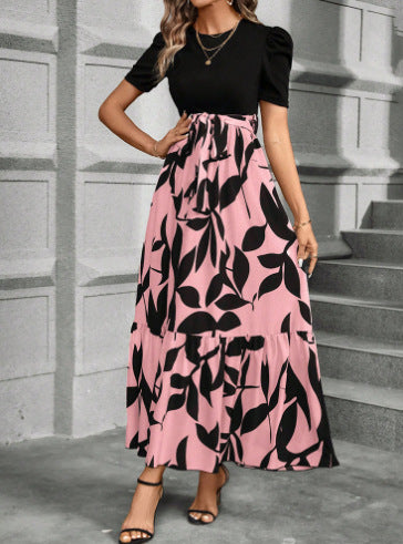 Womens SpringSummer Bestseller Floral Print Crew Neck Dress