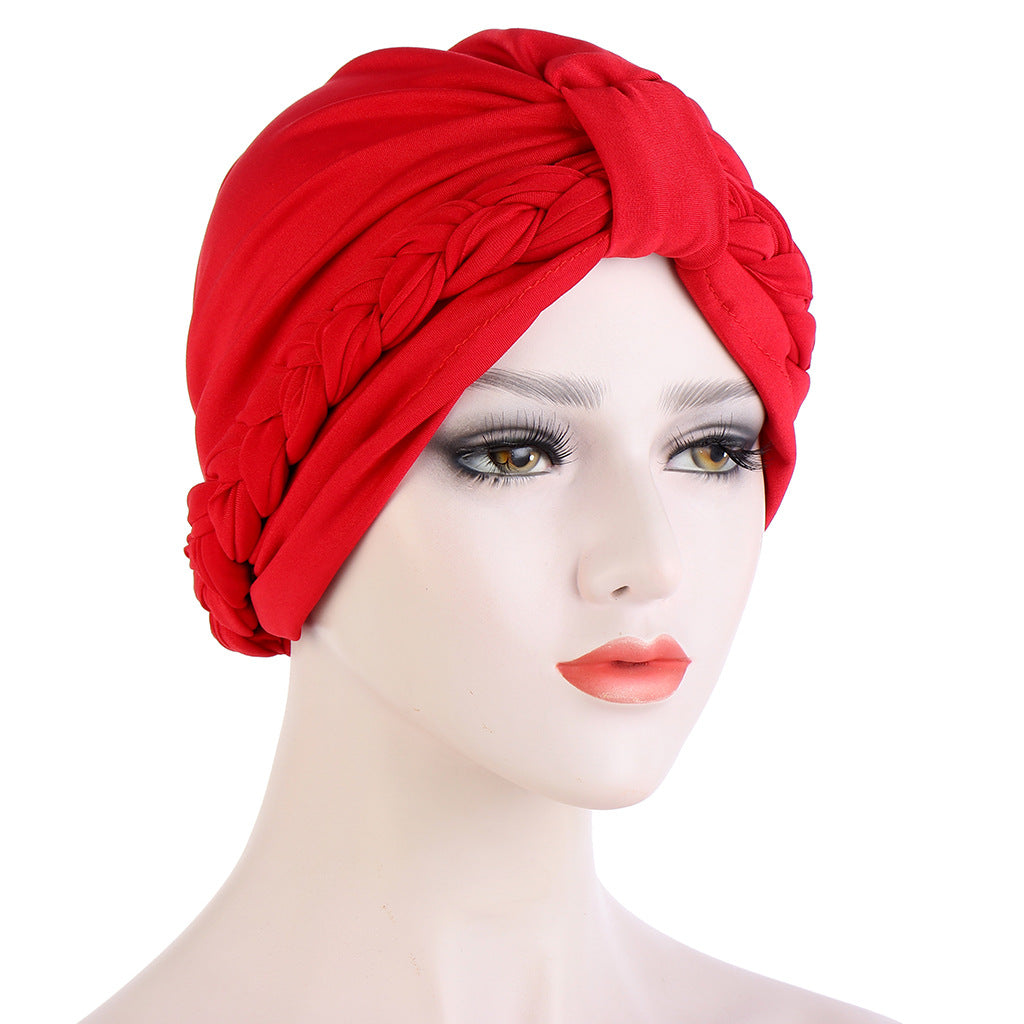 New Multi-color Crystal Hemp Three-layer Turban Hat