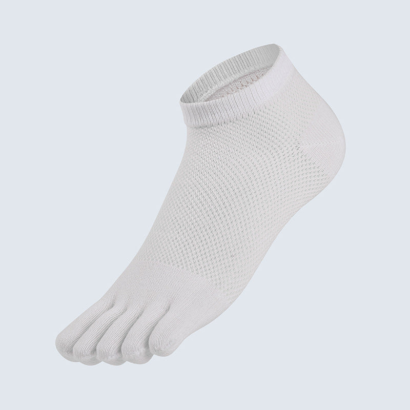 Mesh Cotton Mid-tube Five-toed Socks Split Toe Solid Color Sports