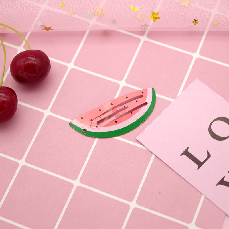 Paint Fruit Barrettes Color Printing Watermelon Strawberry