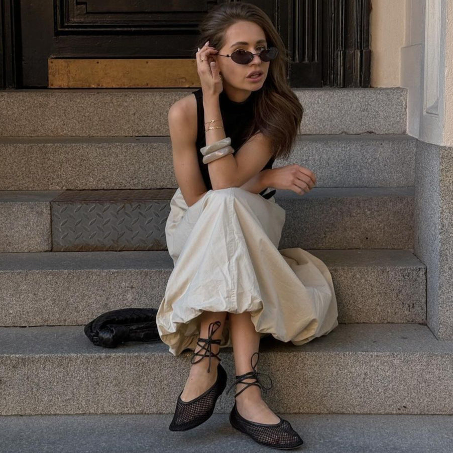 Ins French Simplicity Fashion Street Shooting Skirt