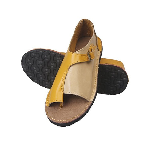 Toe colorblock flat sandals