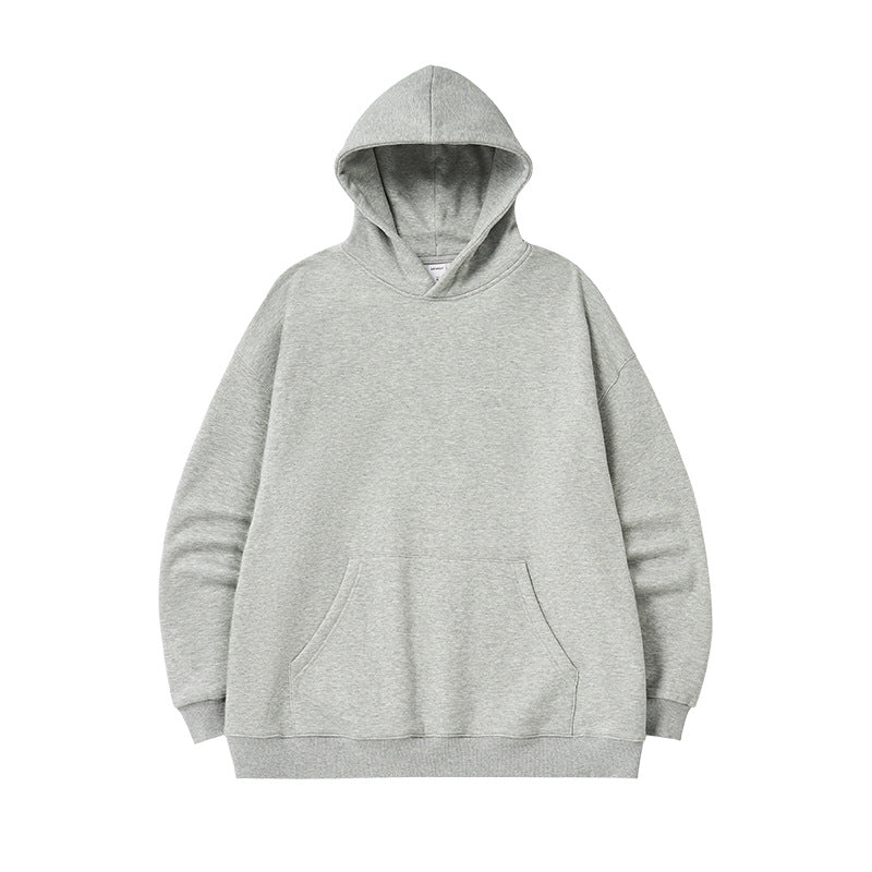 Single-layer Fleece-lined Hooded Sweater Loose Casual Top