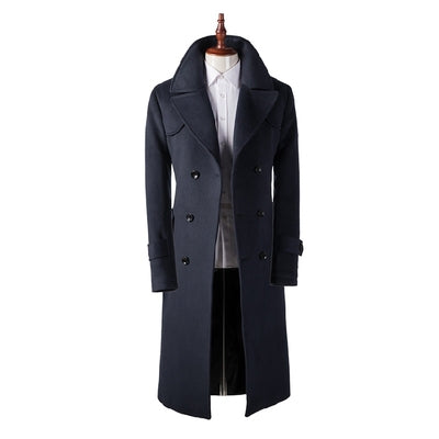 Slim Wool Coat Super Long British Business Casual Handsome Coat