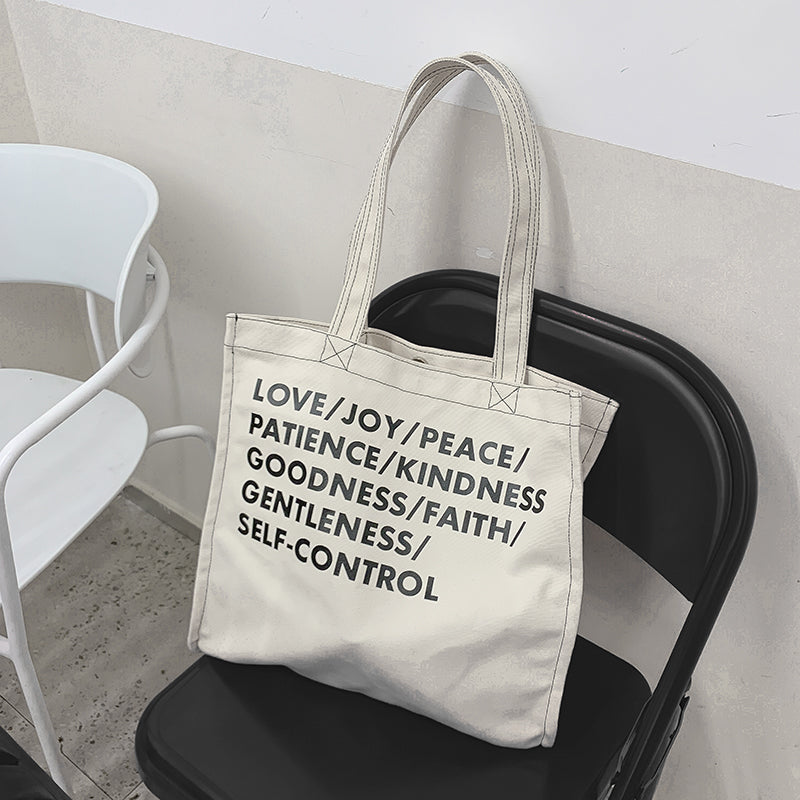 Original Niche Letters Simple Literary Large-capacity Canvas Bag